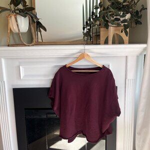 FRANK & EILEEN OLIVE Original Capelet Triple Fleece in wine red/burgundy O/S